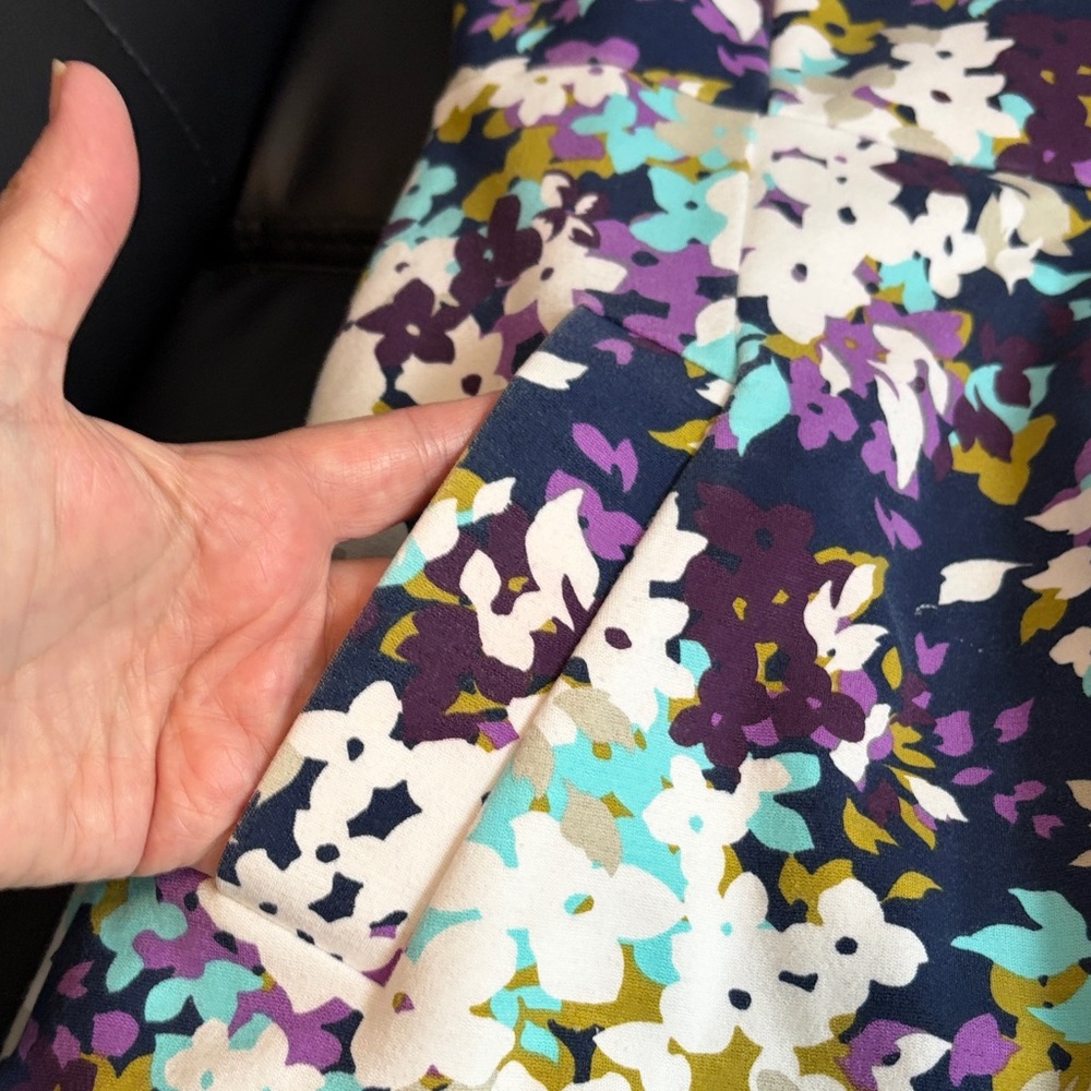 Lands' End Sleeveless Floral Midi Dress in Purple, White and Teal size 6 - Picture 13 of 15